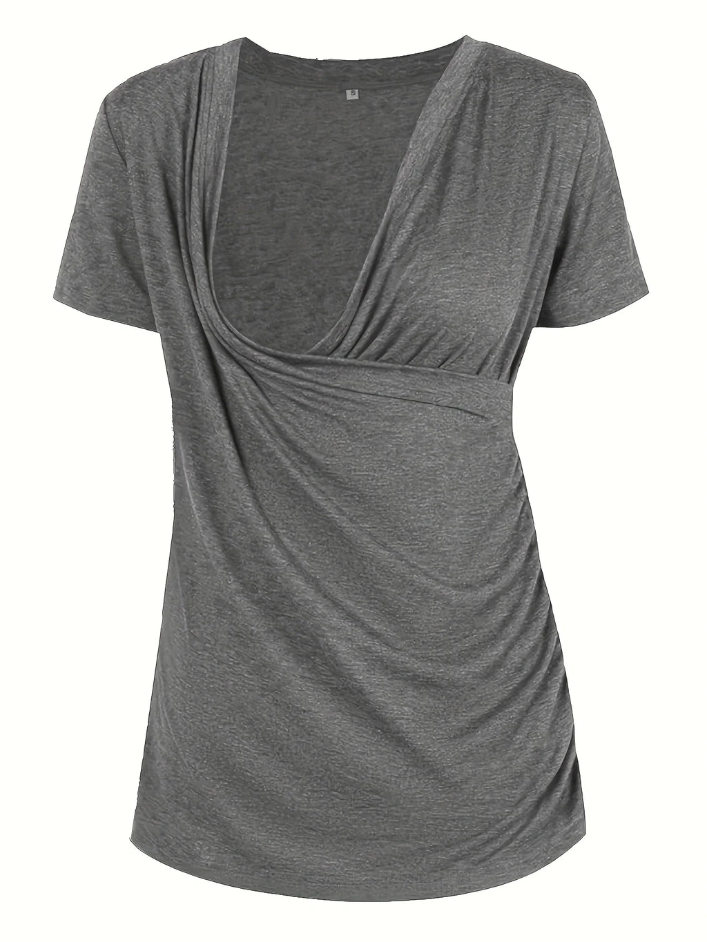 Pregnant Women's Cotton T-Shirt Comfortable Breathable Maternity Basic Short Sleeve round Neck Tee for Mom-to-be