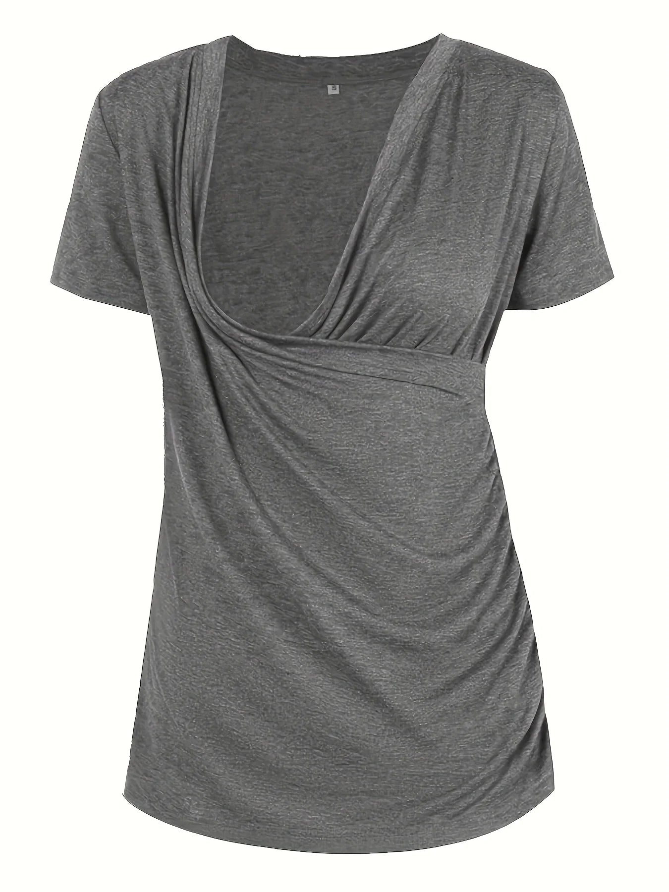 Pregnant Women's Cotton T-Shirt Comfortable Breathable Maternity Basic Short Sleeve round Neck Tee for Mom-to-be