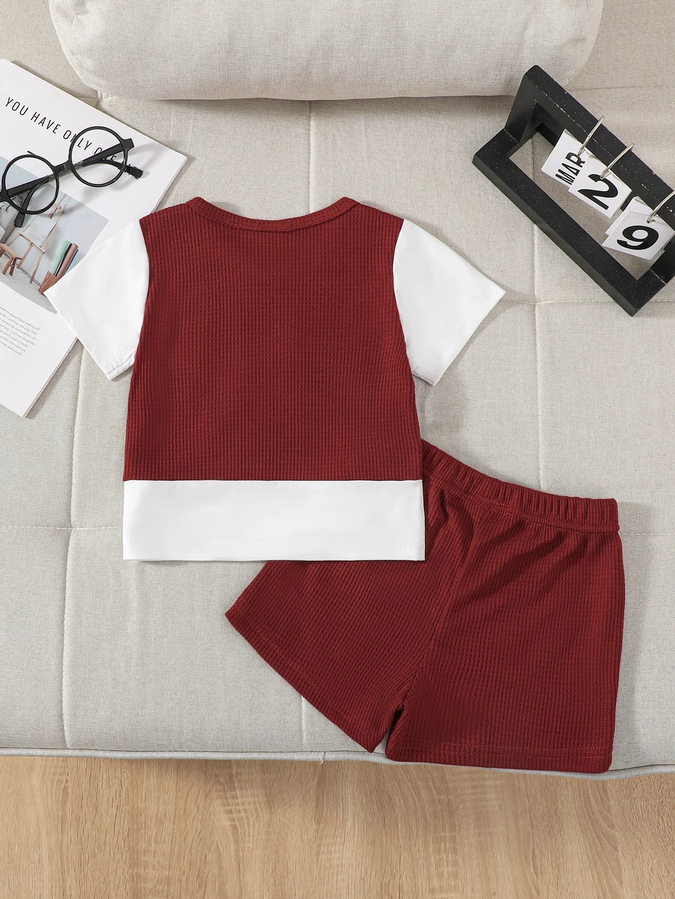 Boys' Sports Style Set, Color Blocked Short sleeved+Shorts Two-piece set, 0-3 Year old Toddler and Baby boy Summer fashion set