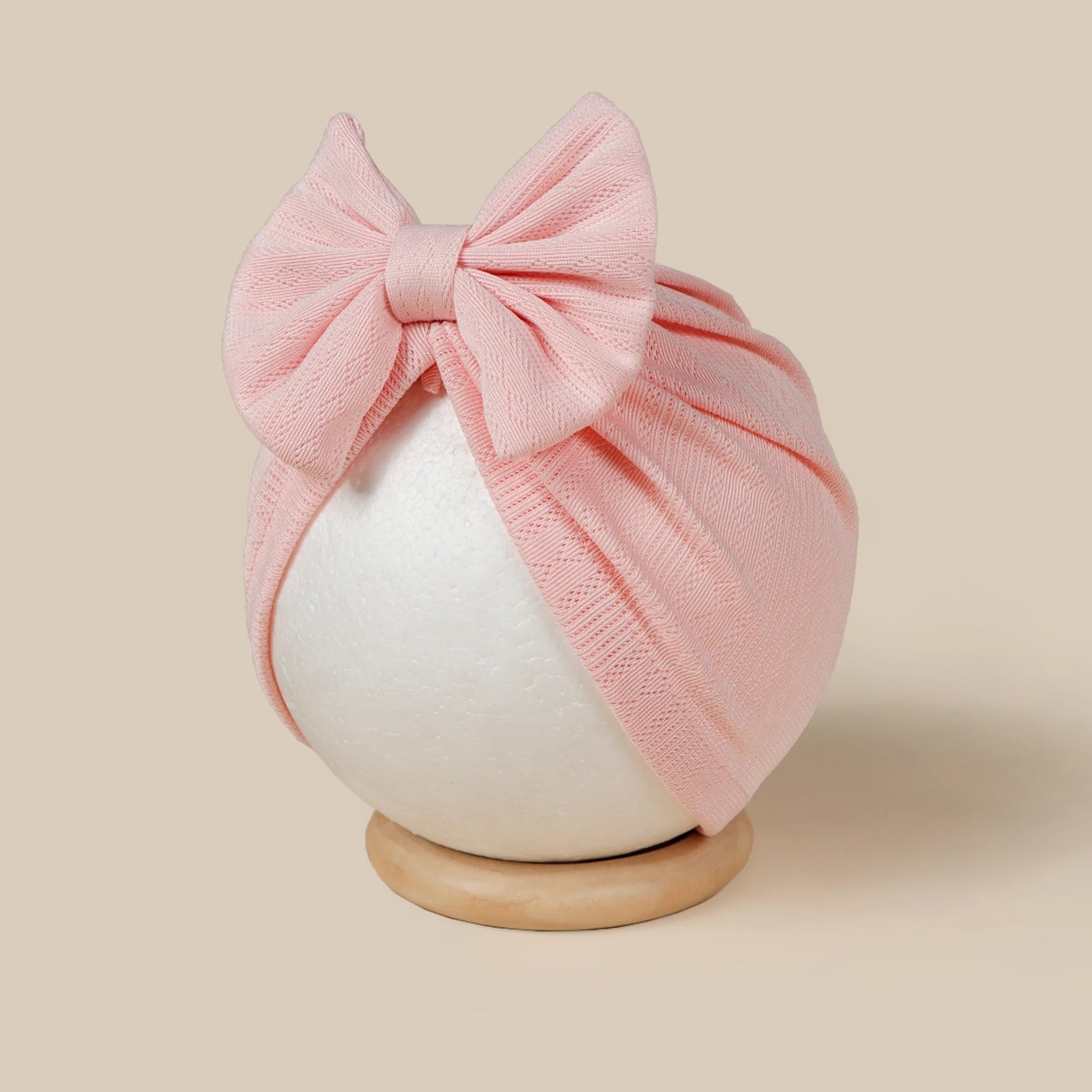 3pcs/set Baby Strips Bow Bonnet Solid Color Breathable Soft Turban For Infant Girls Large Bow Beanie For Photograph Headdress