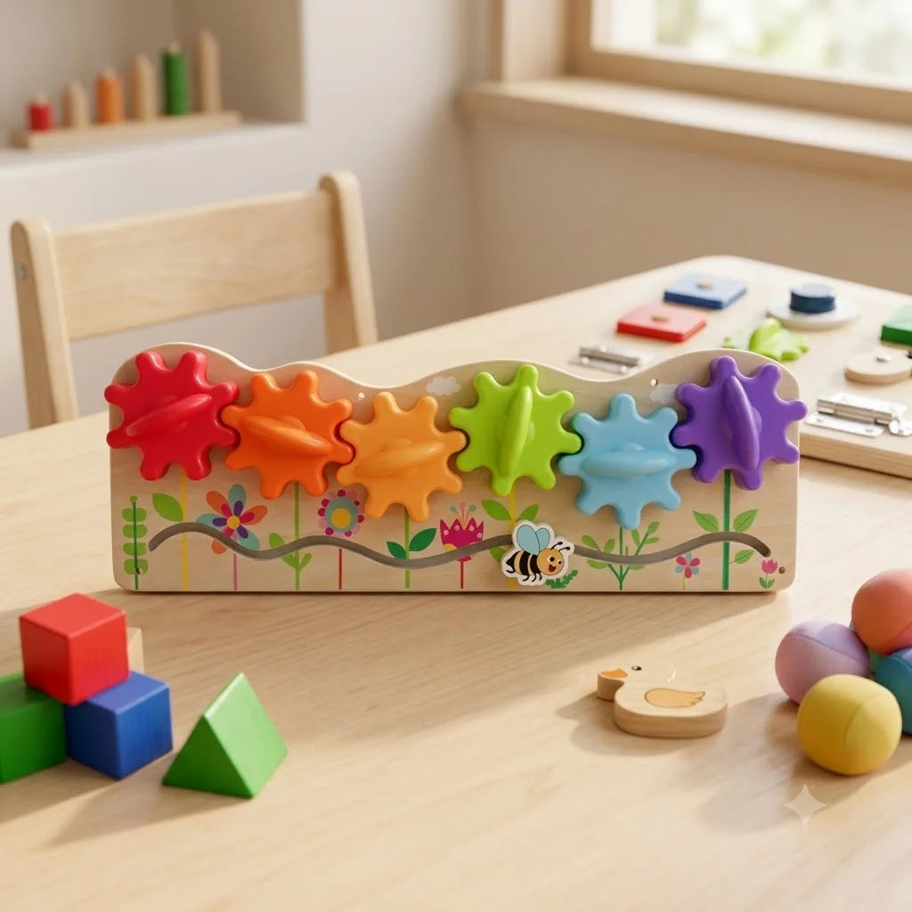 DIY Montessori Busy Board Accessories Set Wooden Sensory Activity Toys Gear Switch Led Light Drum Beads Educational Toy