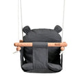 Beige Canvas and Wood Baby Swing Chair - Indoor Outdoor Hanging Toy