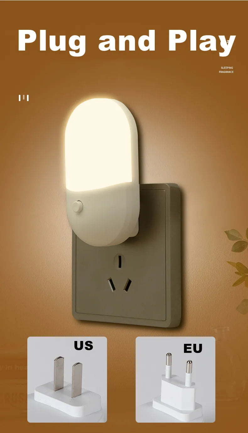Bedside Lamp Night Light EU US Plug LED Night Light AC220V Bedroom Lamp Gift for Children Cute Night Lamp for Corridor WC