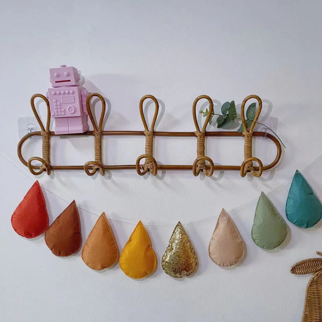 Nordic Felt Raindrop Hanging Ornaments - 2m Water Drop Garland