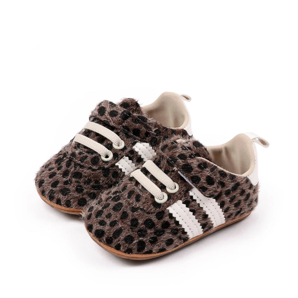 Hot Selling Baby Unisex First Walking Toddler Shoes For 0-18 Months Leopard Print Design Fashion And Comfortable High Quality