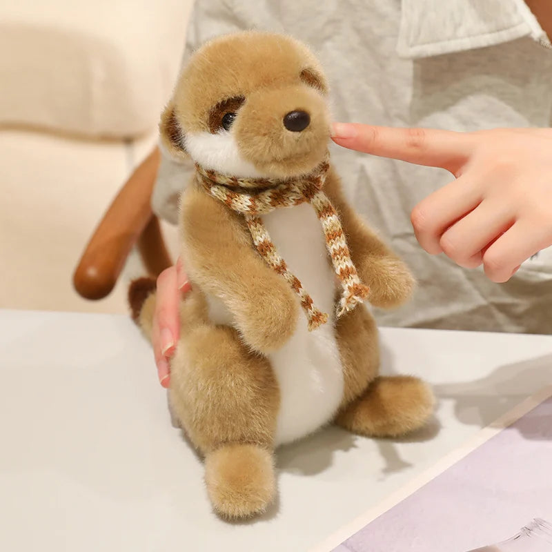 Accompanying Decoration 1pc 22cm Lovely Meerkat Plush Toy Cute Meerkat Doll With Scarf Stuffed Soft Animal Toy Kawaii Toy Gifts