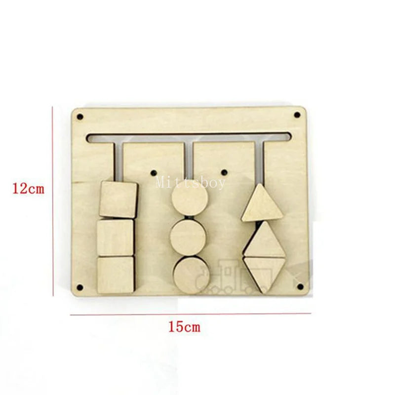 Busy Board Educational Toy For Children Seesaw Switch Valve Wood Chips Bottom Plate Model 01