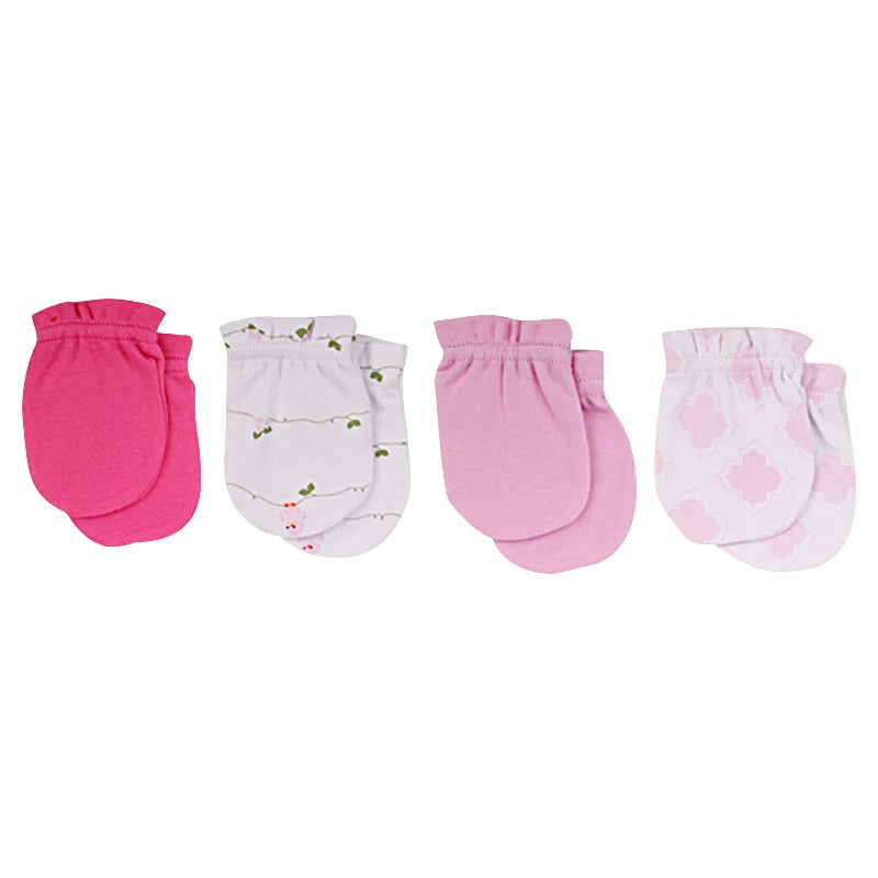 Kiddiezoom Newborn Gloves 0-6M 4/5 Pairs 100 Percent Cotton Breathable Baby Mittens For Newborns