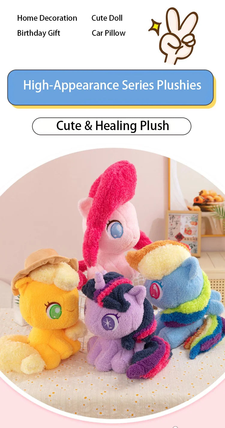 My Little Pony Plush Toy 28cm Cute Pony Stuffed Doll Soft Huggable Rainbow Pinkie Pie Birthday Gift Collection
