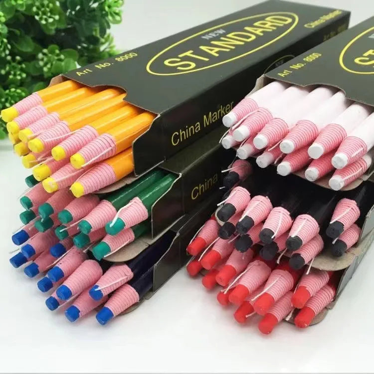 12pcs Multicolor Fabric Cloth Marker Pencils Cut-free Sewing Chalk Tailor Pen for Garment Leather Marking Crayon Sewing Tools