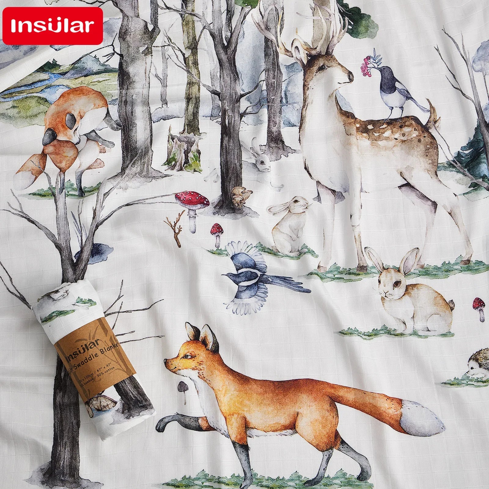 120*120 Cm Soft Muslin 100% Cotton Baby Blanket Cute Cartoon Newborn Blankets Bath Gauze Infant Wrap Sleepsack Stroller Cover