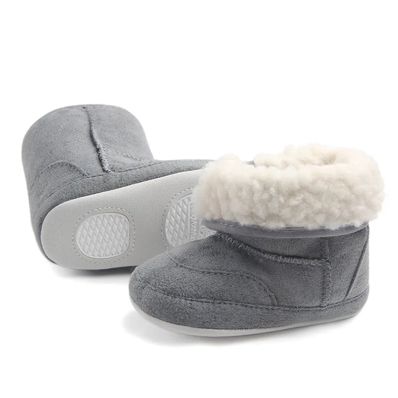 Baby Girl Boy Snow Booties Winter Solid Six Colors Warm Plush Soft Sole Non-slip High Quality Toddler Shoes First Walkers MJ0407