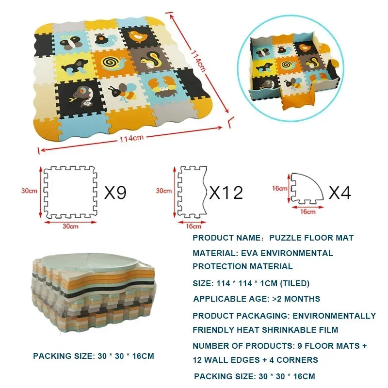 Eva Foam Baby Play Mat 25-Piece Set 30x30cm Puzzle Floor Mat Educational Toy For Nursery