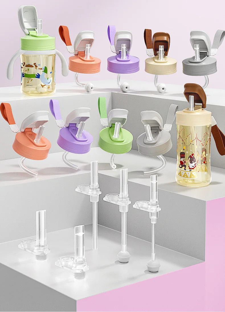 Suitable for third-generation pigeon bottle conversion, cup lid, pigeon handle/wide caliber straight drinking straw,gravity ball
