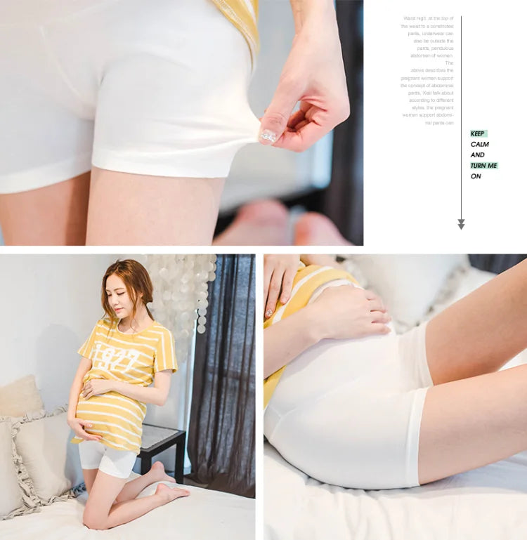 2026 Summer Maternity Safety Pants Adjustable Waist For Pregnant Women Modal Shorts Skinny Leggings