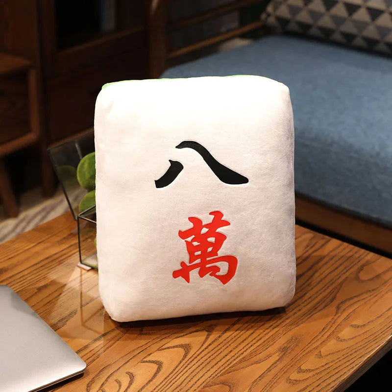 Hot 1pc Creative Mahjong Pillow Cushion Chinese Plush Toy Car Chair Backrest Mahjong Dice Funny Nap Pillow Sofa Home Decor Gift