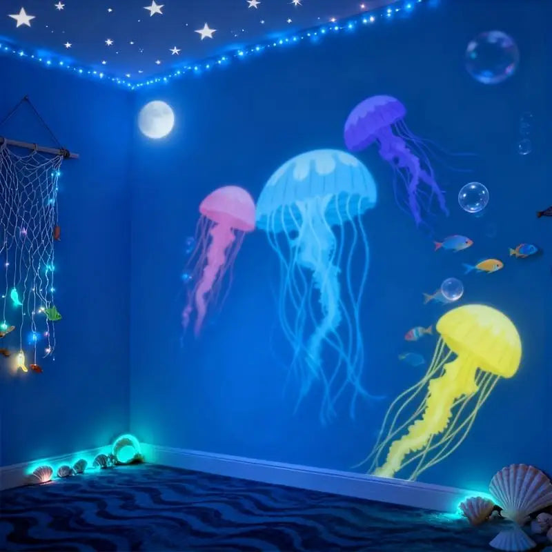 LED USB Projector Light 3/6pcs Projection Patterns- Adjustable Whale Butterfly Jellyfish Starfish Night Light Festival Gift