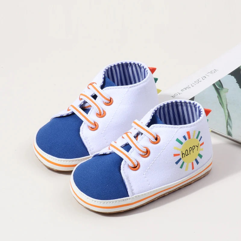 Hoting Selling Spring and Autumn Baby Boys and Girls Canvas TPR Anti Slip Cute Cartoon Printing High Quaity Soft Cotton