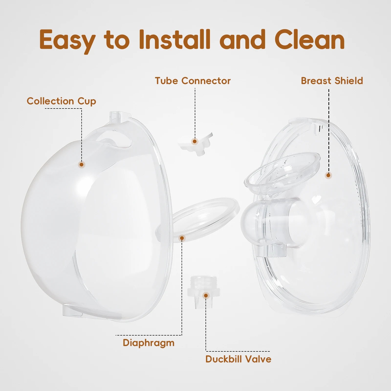 NCVI Hands Free Wearable Breast Pump, Combined with Strong Motor and Wearable Cups, 4 Modes 9 Levels, 21/24/28mm, Low Noise
