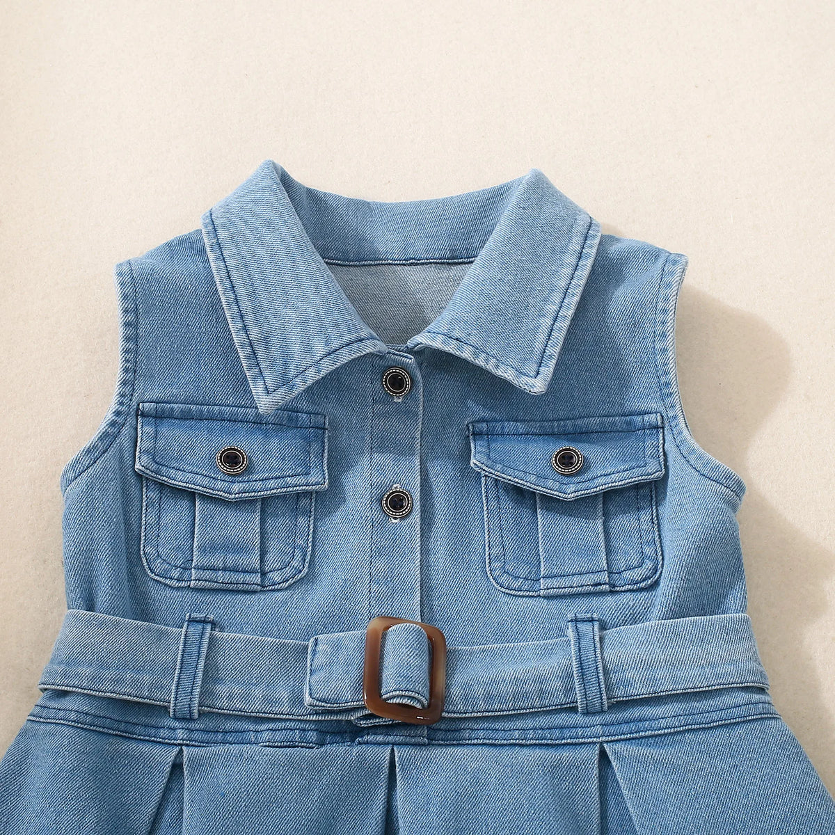 Summer baby girl denim sleeveless dress sweet and cute