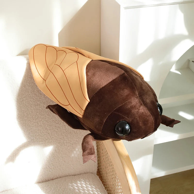 48cm Creative Simulated Insect Doll Plush Toy Stuffed Animal Soft Cicada Pillow Gifts for Boys Children Friends Prank Toys Decor
