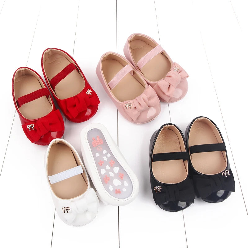 Spring and Summer 2025 New Style Baby Princess Shoes Leather Bow Tie Baby Shoes Soft Sole Learning Walkers baby shoesD2778