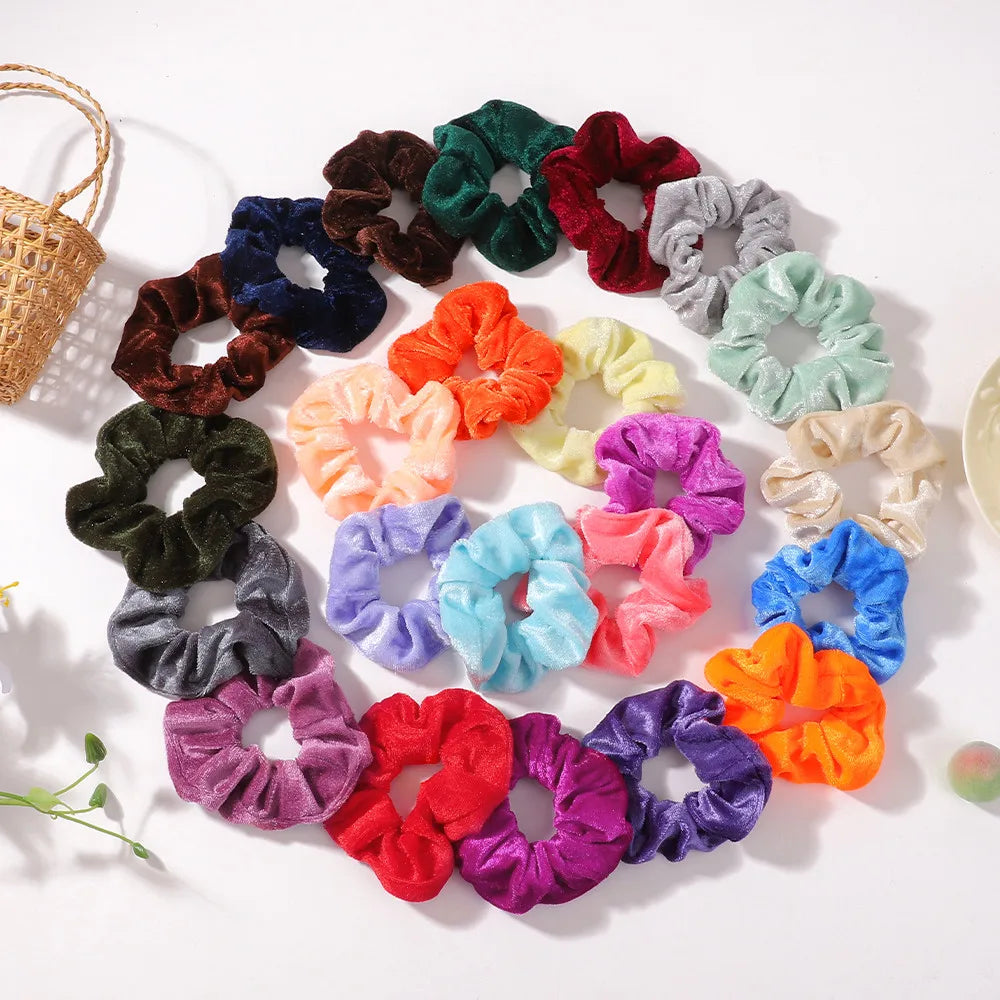 16pcs/set Velvet Round Frame Flexible Hair Ring for Girl Hair Holder Horsetail Head Rope Rubber Strapping Hair Accessories Gifts