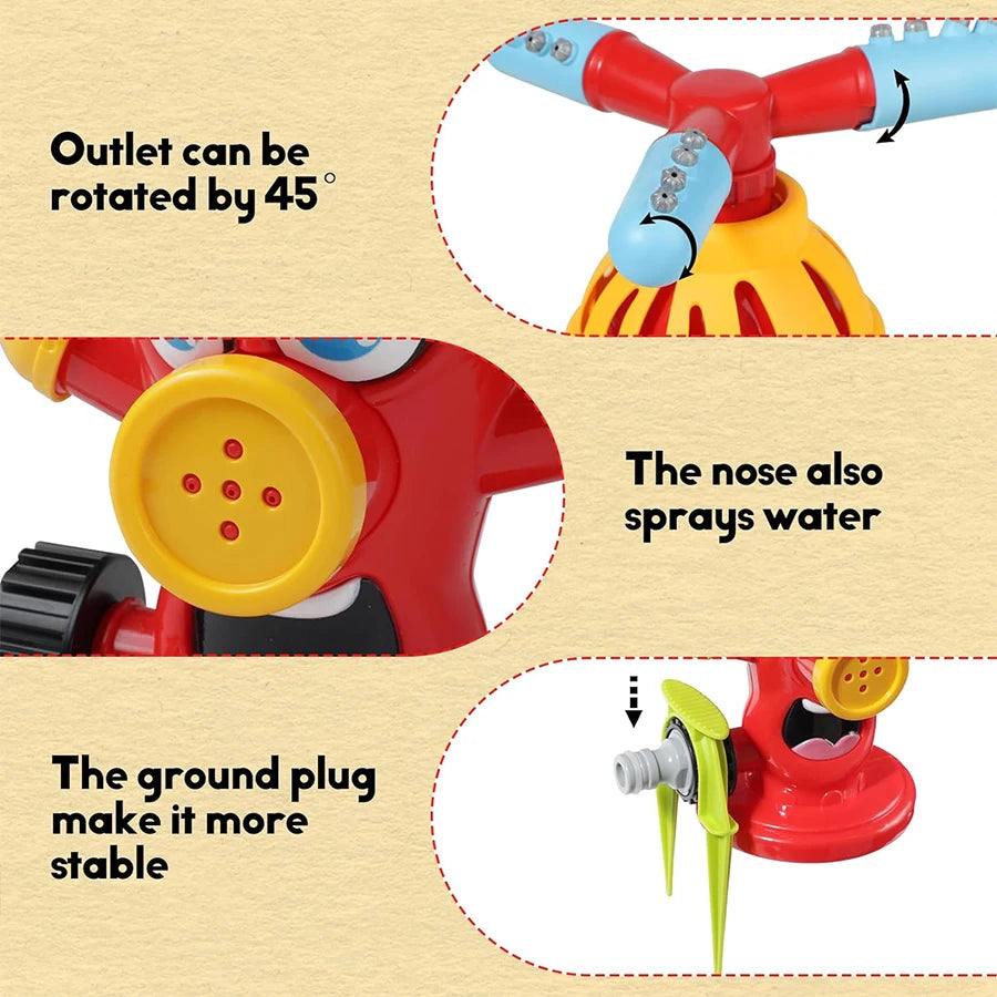 Fire Hydrant Water Spray Dog Toy Outdoor Dog Sprinkler Activated with Swivel Nozzle for Summer Outdoor Shower Dog Drinking Toy