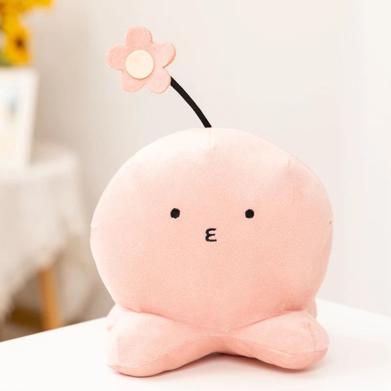 Nice Hot Kawaii Takopi's Original Sin Plush Toy With Flower Pink Octopus Stuffed Doll Soft Anime Plushie Kids Birthday Xmas Gift