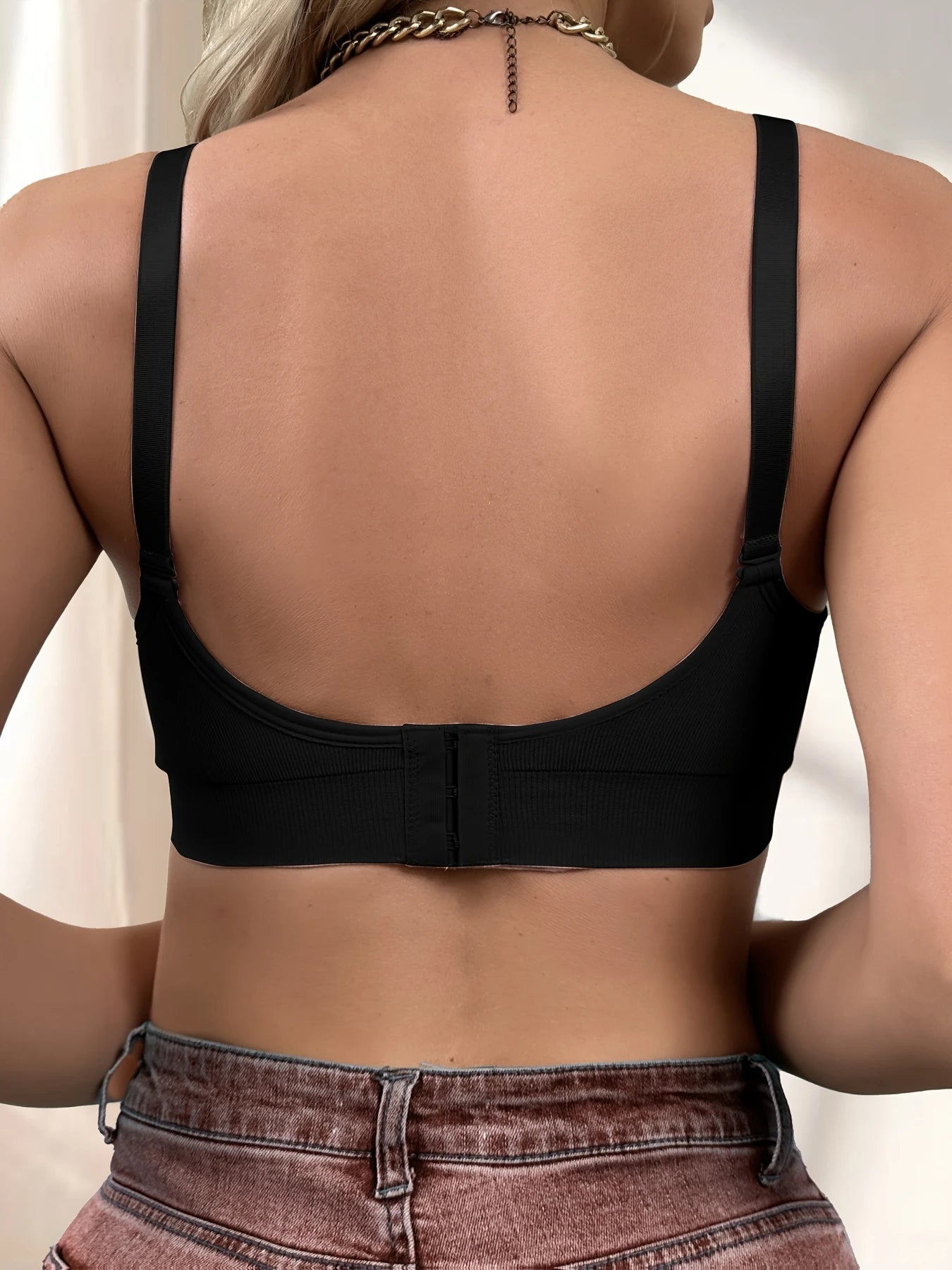Single Piece Ribbed Wire-Free Women's Front-Opening Nursing Bra