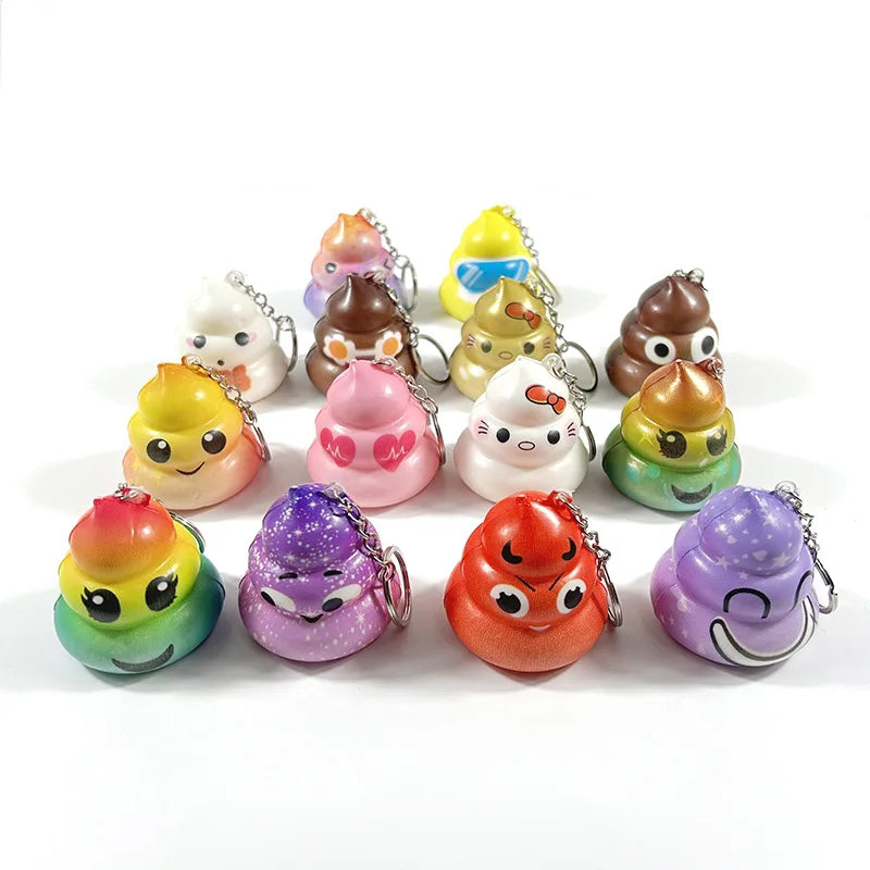 5/10/20/30PCSPU Slow Rebound Animal Squishy Cartoon Stress Relief Toy Keychain Resistant to Rubbing Release Pressure Squishy
