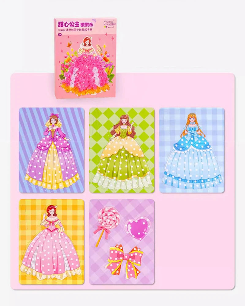 Children's Fabric Art Craze Poke Drawing Craft Toys Creative Puzzle Puncture Painting Poking Sticker Kids Birthday Gift For Girl
