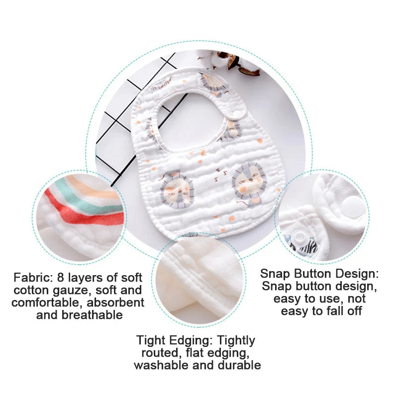 Baby Bibs U-shaped Bandana Feeding Bib Saliva Towel Kids Girl Boy Cotton Bibs