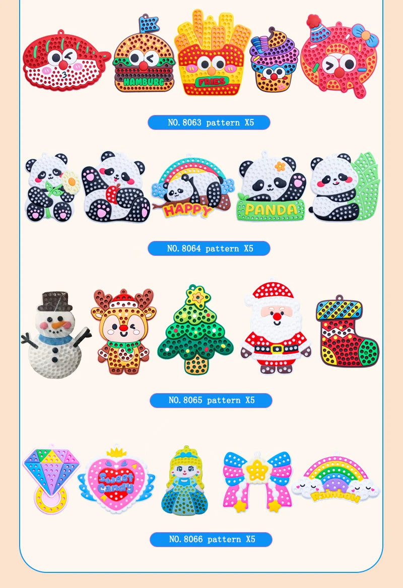 Handmade Set Beads Pen DIY Girls Toys Creative ballpoint pen painting Princess Rainbow Christmas Pattern Girl Gifts Toy for Kids