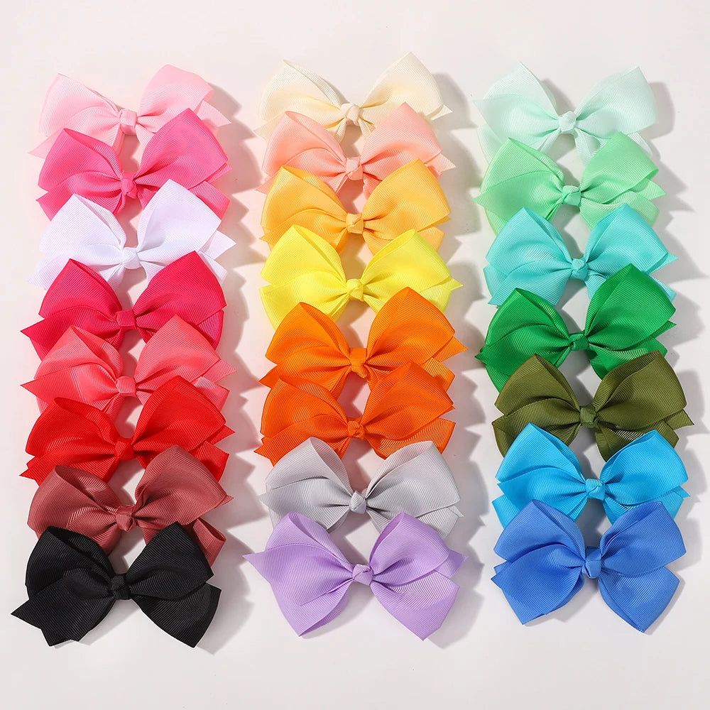30Pcs Random Color 4.9x3.15 Inch Bowknot Hair Bangs Clips for Girls Party Travel Hairgripes Dress Up for Kids Hair Accessories