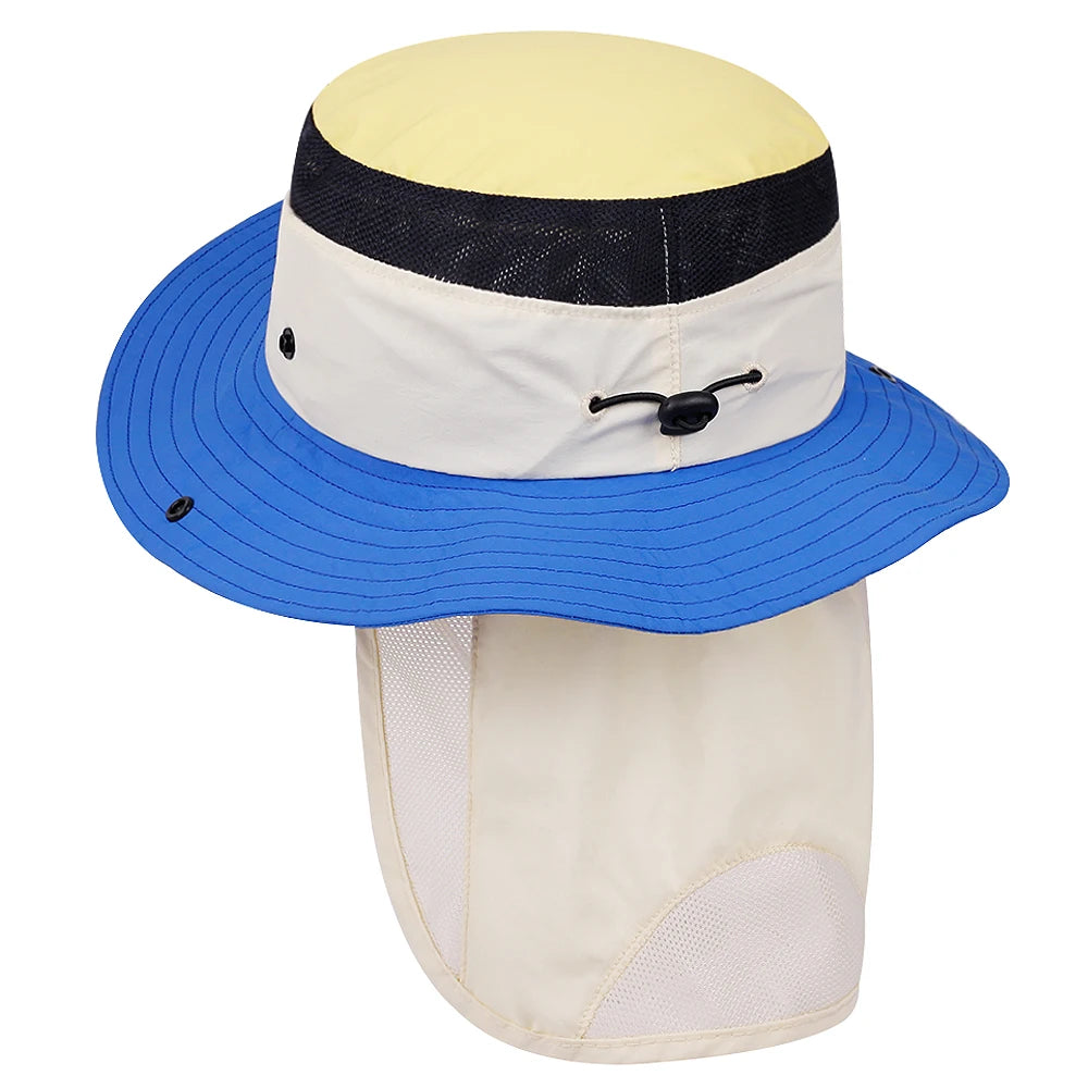 Children Summer Hat for Girls Boys Quick-dry Shawl Kids Bucket Hats Beach Travel Children Panama Kids Sun Cap 4-10Y