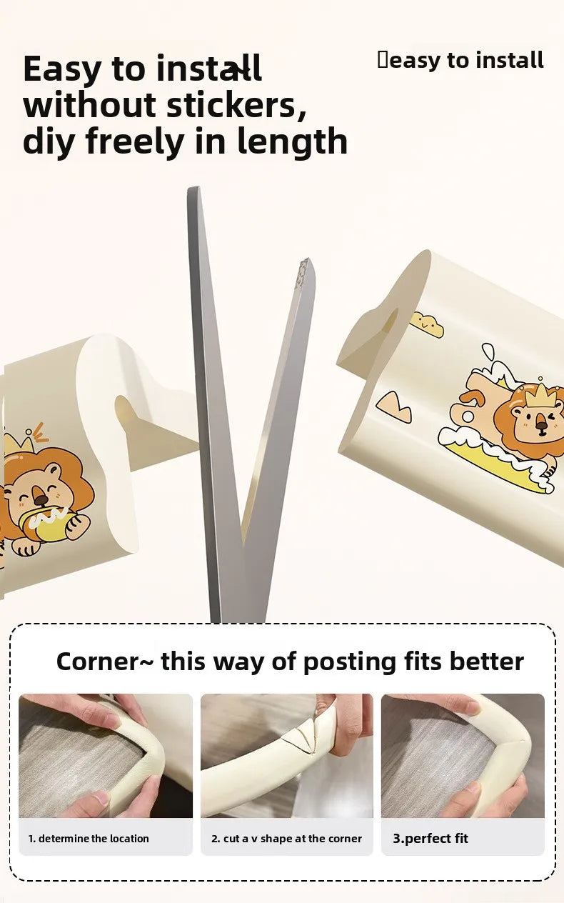 2M Soft Cartoon Foam Children Bumper Strips Solid Baby Safety Protection Strip Kids Furniture Table Edge Guards Corner Protector