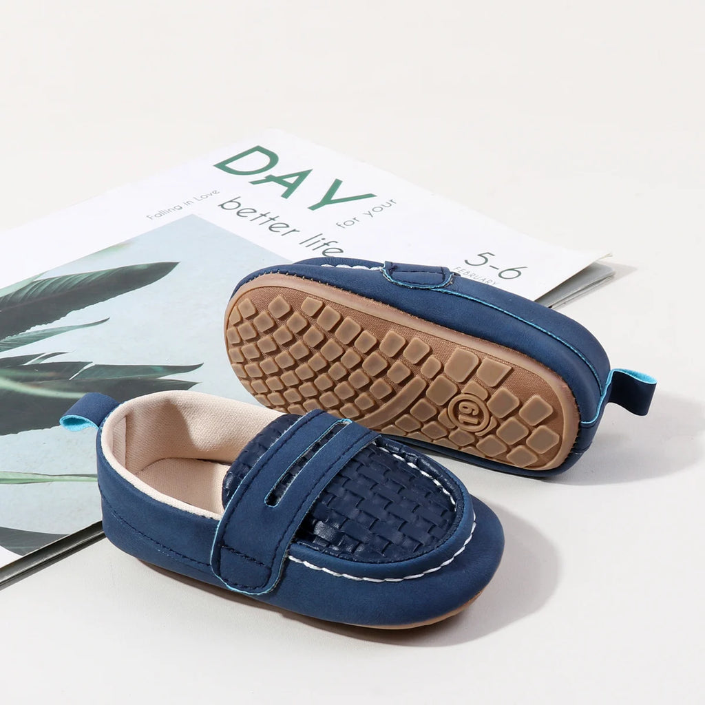 Baby Unisex Slip-on Toddler Shoes Spring And Autumn 0-18 Months Three Colors PU Leather And TPR Sole For Baby Boys And Girls