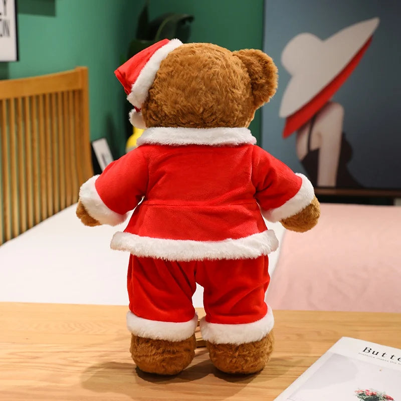 Hot 1pc 48/78cm Christmas Bear Plush Pillow Toy Cartoon Santa Bear Soft Stuffed Doll Cute Christmas Party Decor Kids Xmas Gifts