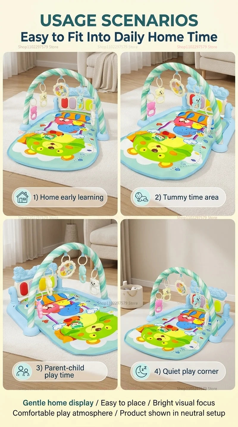 2026 Baby Play Gym Piano Mat for Newborns and Toddlers 0-36 Months Music Activity Center Early Learning Sensory Development Gift