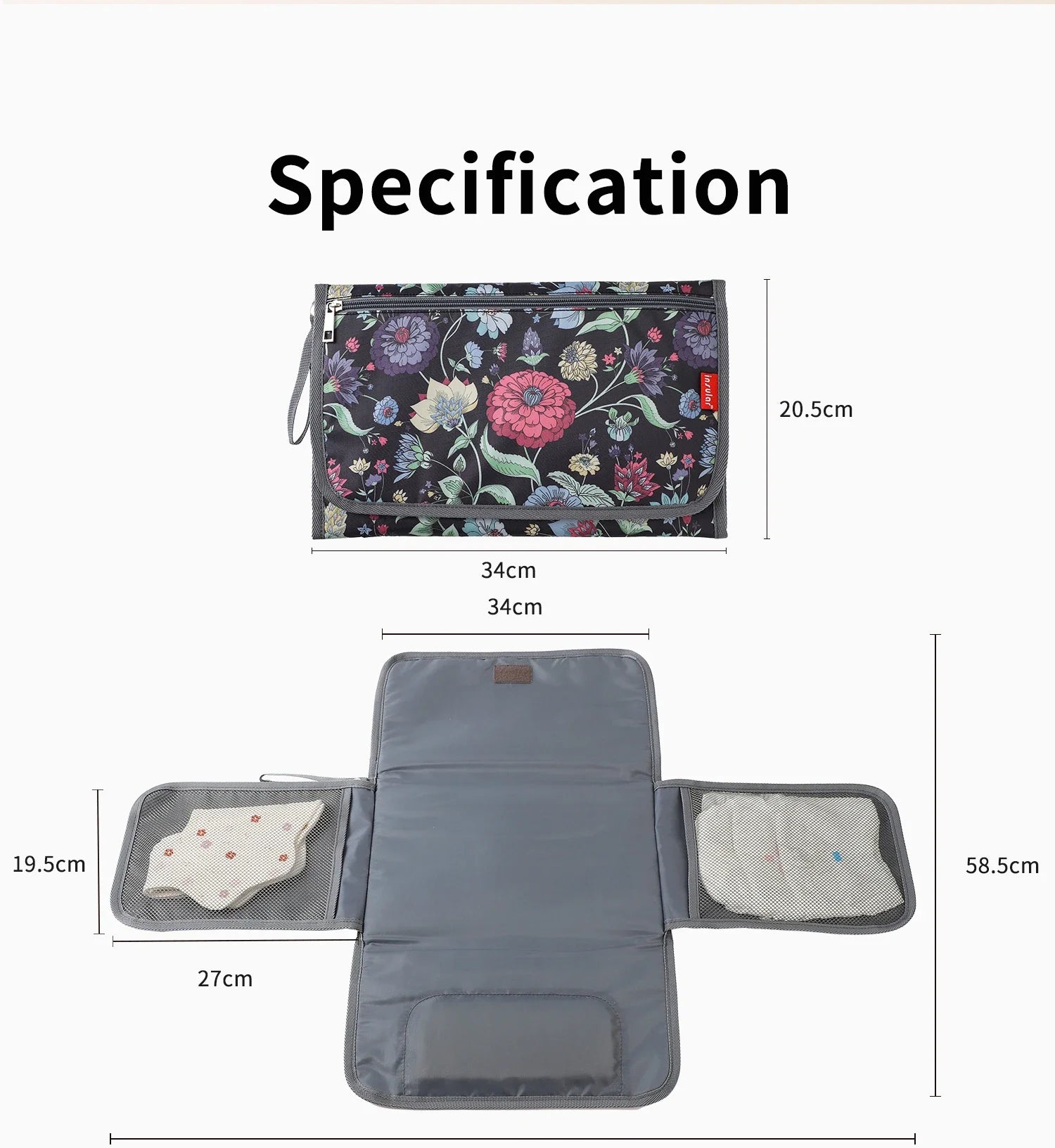 INSULAR Baby Nappy Changing Cushion Fordable Storage Bags Waterproof Kids Washable Mattress Mother-Infant Care Products