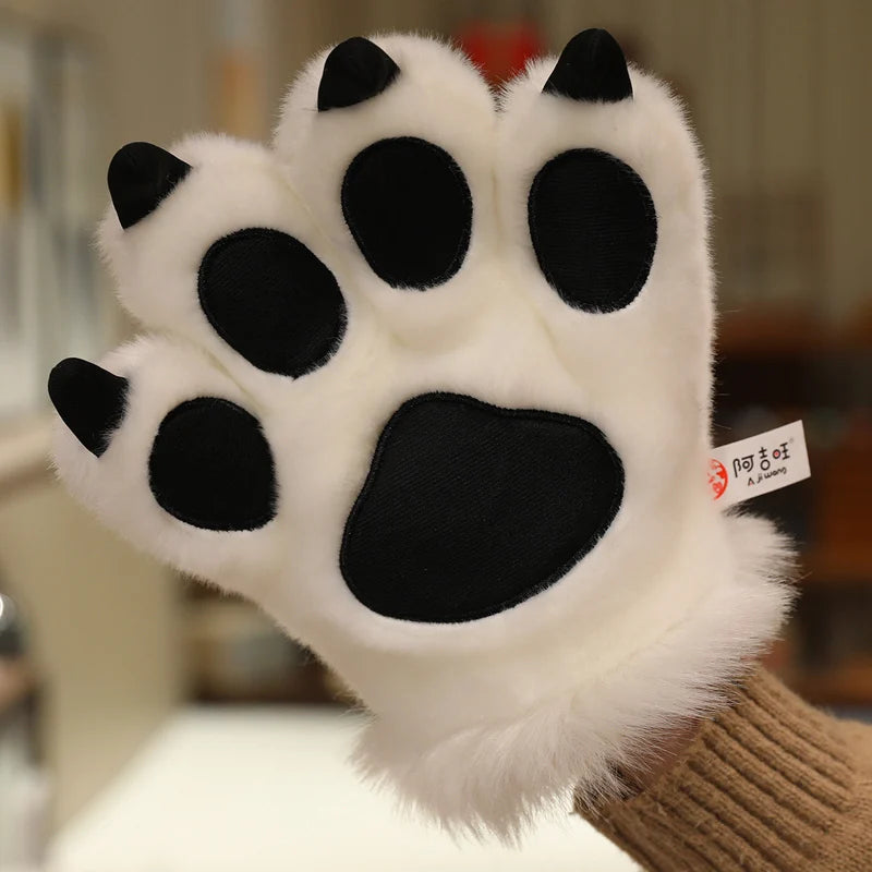 25cm Animal Claws Gloves Soft Stuffed Plush Toys Dog Bear Tiger Paws Plush Gloves Cosplay Costume Photograpy Props Charm Gifts