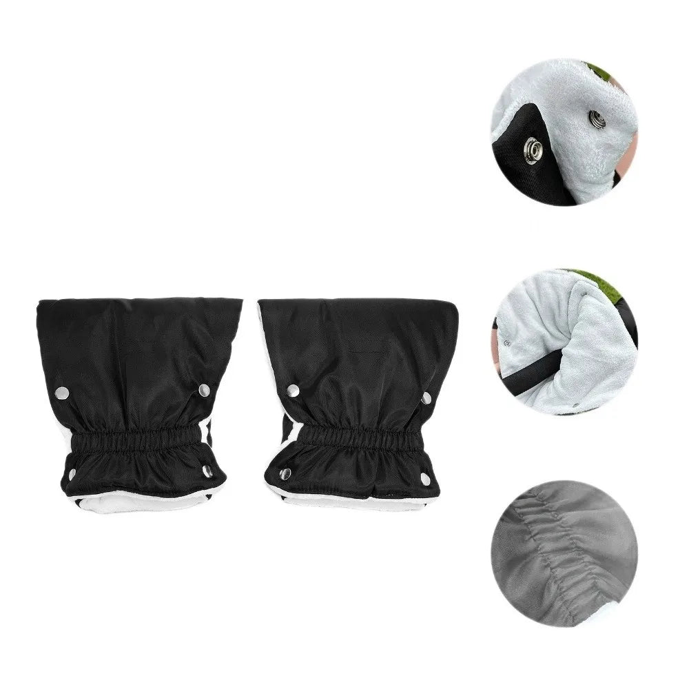 1 Pair Thickened Winter Stroller Gloves Windproof Soft Velvet Handrail Gloves Warm Waterproof Stroller Mitten Shopping