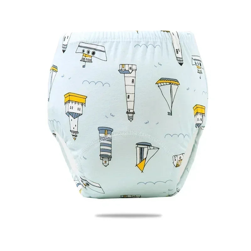 Cartoon Print Potty Training Pants Washable Breathable Cotton Cloth Diaper For Toddlers Nappy