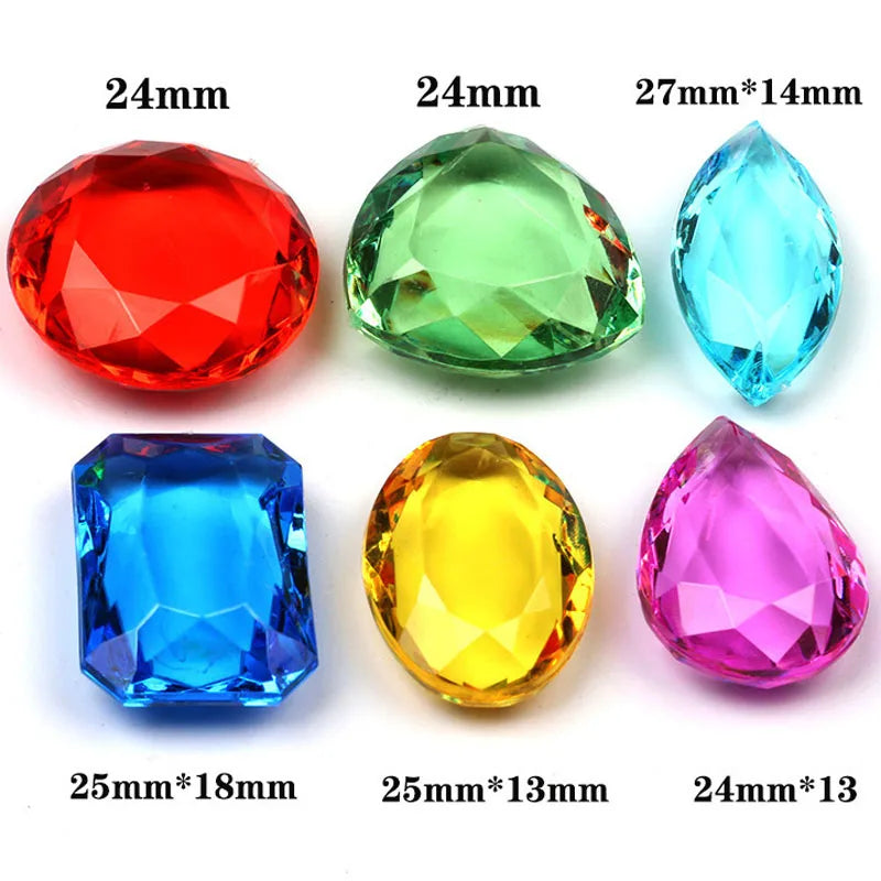 30PCS Pirate Treasure Hunt Boys Girls Multi-Colored Diamond Gems Toy  Kids Toys Jewels Jewelry Speelgoed Meisjes Party Favors
