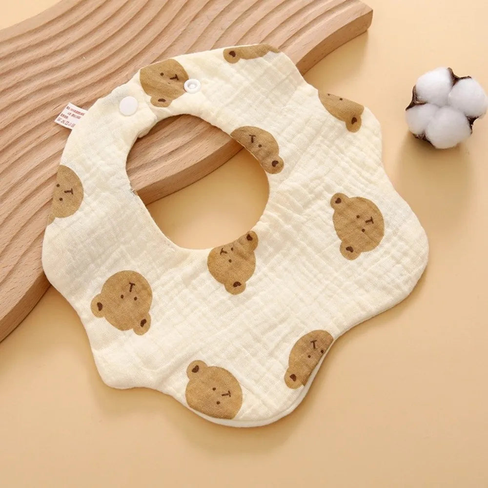 Babies Accessories 6 Layer Cotton Bib Waterproof Cartoon Saliva Towel Soft Feeding Bib Newborn