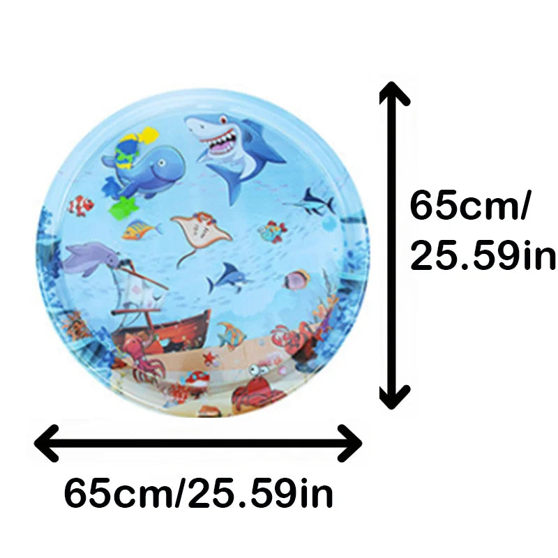 Inflatable Baby Water Play Mat Circle 65 100cm For Tummy Time And Early Learning