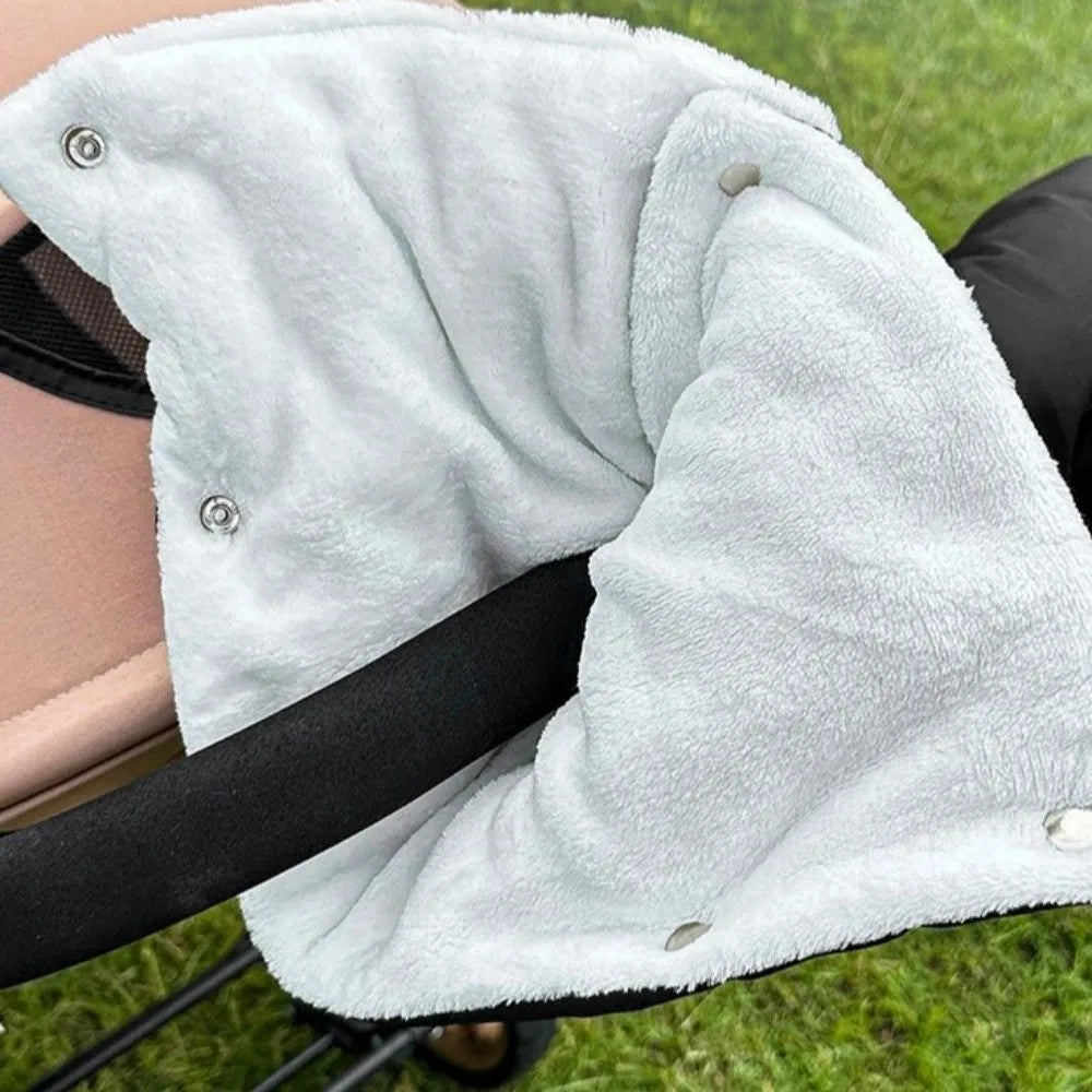 1 Pair Thickened Winter Stroller Gloves Windproof Soft Velvet Handrail Gloves Warm Waterproof Stroller Mitten Shopping