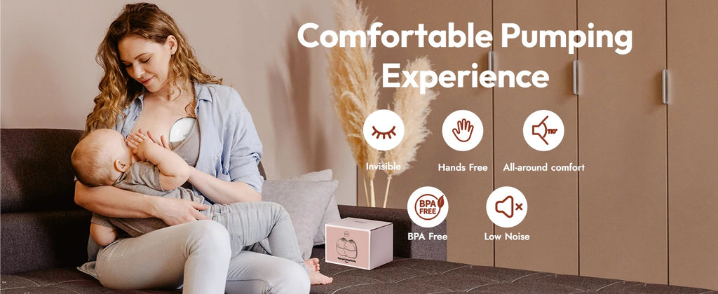 NCVI Wearable Breast Pump,Electric Hands Free Breast Pump with 4 Modes & 9 Levels,21/24mm Flange, Painless Low Noise