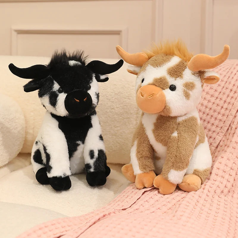 New 1pc 30cm Treasuringu New Highland Cattle Stuffed Toys Highland Cow Plush Toy Soft Animals Fluffy Doll Birthday Gift For Kids